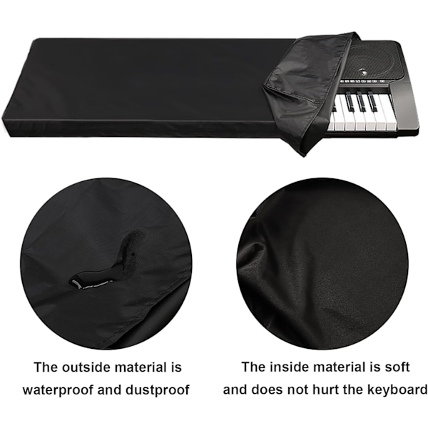 88 tangenter elektroniskt piano tangentbord dammskydd tangentbord väska dammskydd polyester och spandex dammskydd med inbyggd och elastisk dragsko stängning