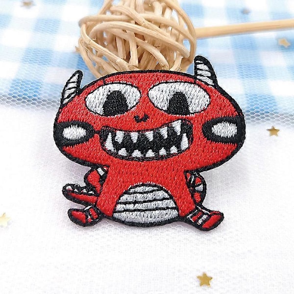 Sæt med 6 computerbroderi logo sjove søde monster broderi stofmærker beklædningstilbehør engros mode mode tidevandsmærke kjole patch s