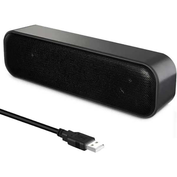 Datamaskinhøyttaler (183*37*47mm), USB-drevet høyttaler for skrivebord, Windows PC, bærbar PC. Mini bærbar lydplanke - Plug and Play