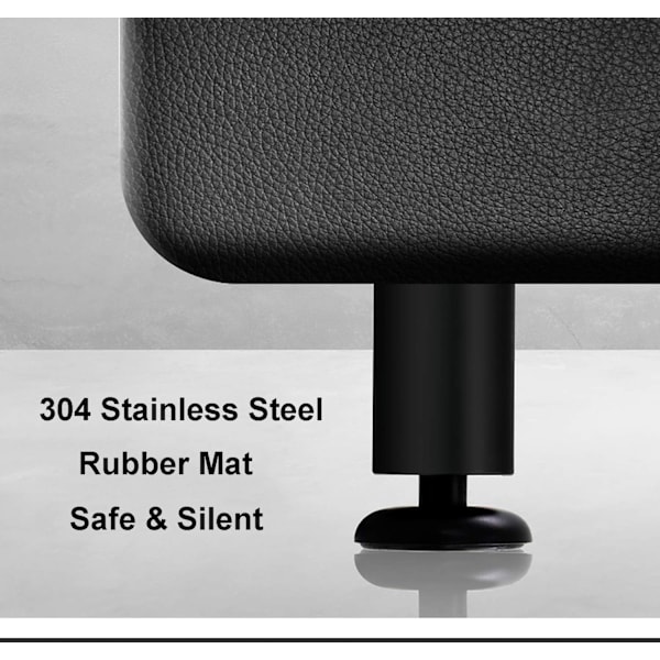 4 stk. Stål Møbelben, Sort, 80mm Rustfrit Stål Kontor Sofa Bordben Møbelben