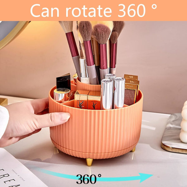Himmelsblå Kosmetik Organizer, 360° Drejelig Organizer, Bærbar Kosmetikboks, Multifunktionel Opbevaring, Kosmetik Opbevaring til Soveværelse, Badeværelse, Dr