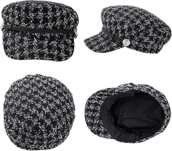 (M, 56-58 cm), Sort, 1 stk. Beret Hat Kvinder Mode Hatte Casual Retro Elegant Hat Visor Vinter Hat til Dame