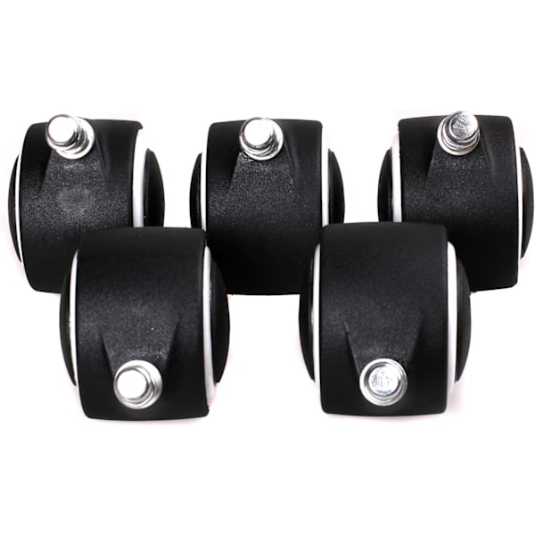 Sæt med 5 hårde gulvruller 11 mm - til kontorstole, 11/50 mm, Hvid, KXD3200 Sort