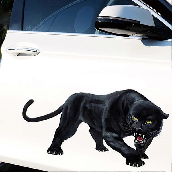 Bildekaler, 3D-bildekaler Kreativ bildekorationsdekal Självhäftande dekal Anpassad huvdekal Vinyl Vattentät dekal Svart Katt Leopard Stic