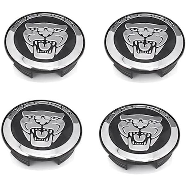 Sæt med 4 Hjulkapsler HUB CAP Sort 59mm til JAGUAR X TYPE XK XF XJ XJ8 XJ6