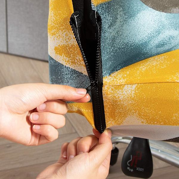 Kontorstoltrekk (L) Universal Stretch Mikrofiber Vaskbar Kontorstoltrekk Stretch Lenestoltrekk Komfortabel Lederstol