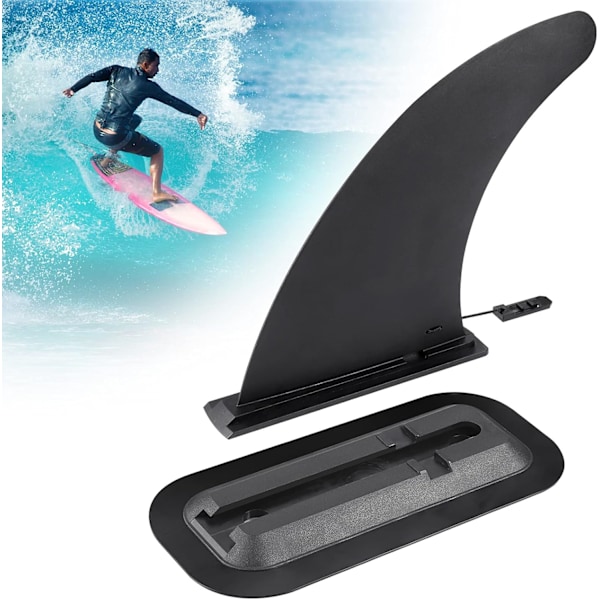 9 tommer Universal SUP Aftagelig Surfbræt Fin med Fin Base, Center Fin til Surfbræt, Udskiftningsfin til Paddlebræt, Forstærket Nylon Fin til Lang