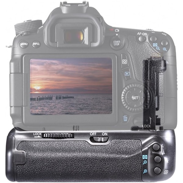 Batterigrep (Erstatningsgrep for Canon BG-E14) Dobbel Inngangslader for Canon EOS 70D 80D DSLR Kamera