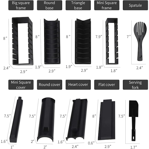 Sushi Maker Kit 10PCS Sushi Formar Sushi Förberedelse Kit Set Ris Rulle Sushi Kit Sushi Maker DIY Kök Komplett Set Lämplig för Nybörjare