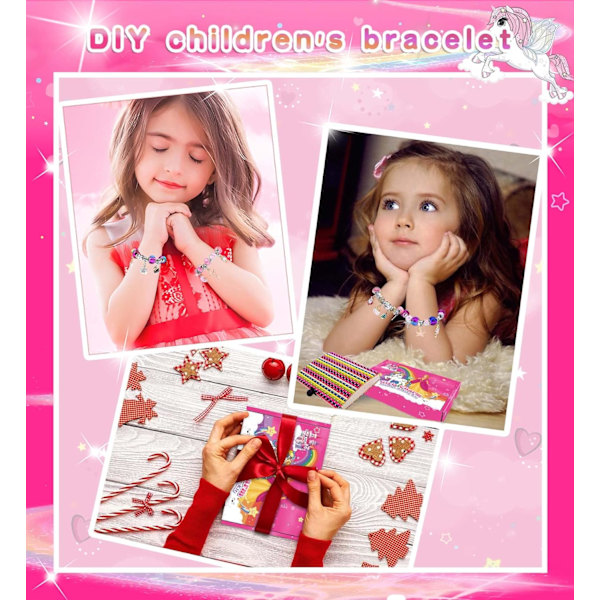 Smyckeset för flickor 6 7 8 9 10 11 12 år, smyckes- och pärlset för barnleksaker 5 år gamla armband julberlocker set 8-12 One Size