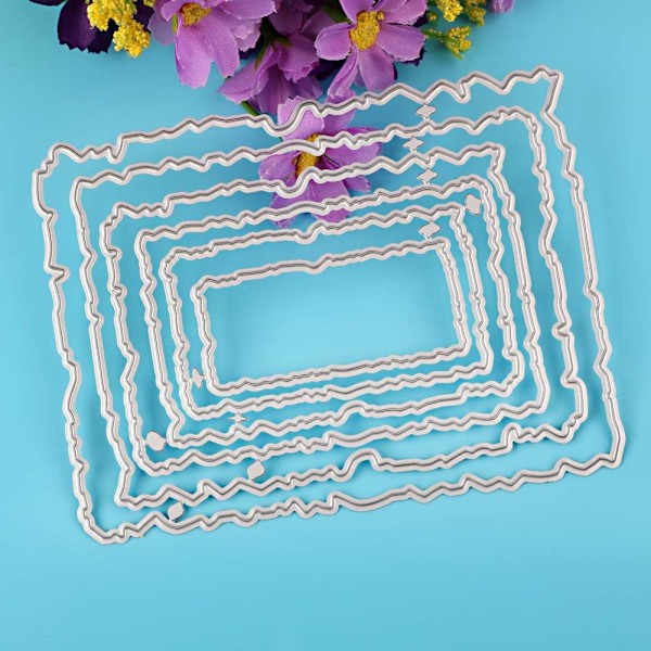 2 stk. Kuttedørformer Ellipse og Rektangel Formet Mal Metall Preget Sett for DIY Scrapbooking Album Bryllup Dekorasjon