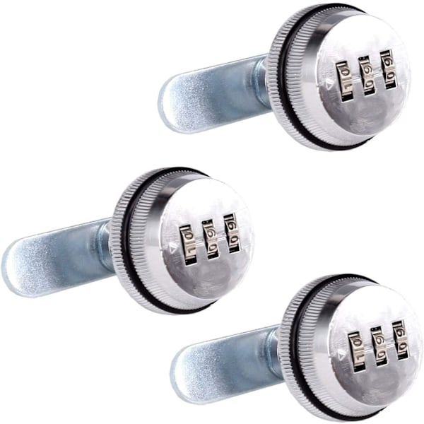 Combination Cam - 2 cm/0.79 Inch Bolt Zinc Alloy Security Locks Bright Chrome Code Code for Cabinet Box (3 Products)