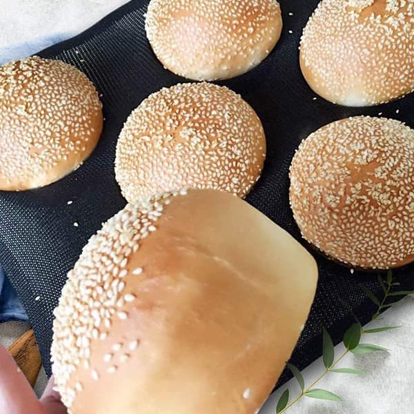 Burgerbolleform, Rund Silikone Brødform (43 x 32 x 1,5 cm)