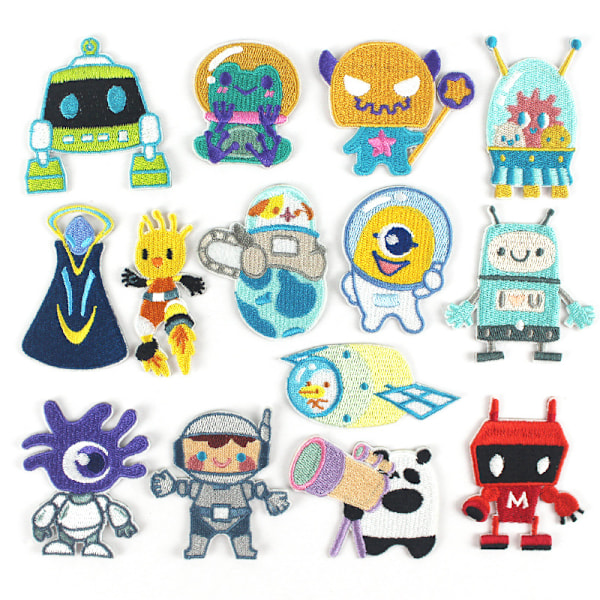 Iron-on Patches,15 PCS Robot Iron-on Patch Sew-on Patch for Clothing T-Shirt Jeans Jacket