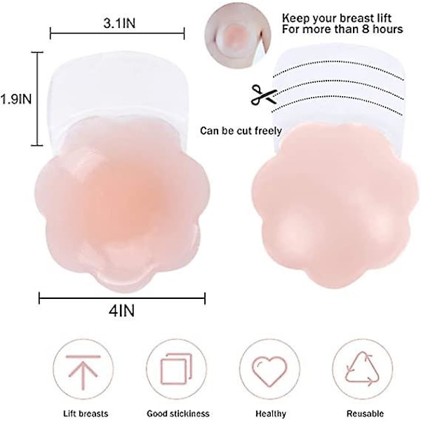 Diameter 10 cm, Blomme, Medium Størrelse Silikone Brystvorter Usynlige Brystvorter Usynlige Nipple Patches Til BH'er