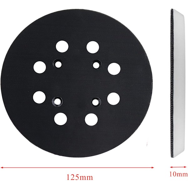 (Hvit) 125mm Slipmatte med Borrelås og 8 Hull Kompatibel med Bosch GEX125-1A Orbital Sander av Poweka