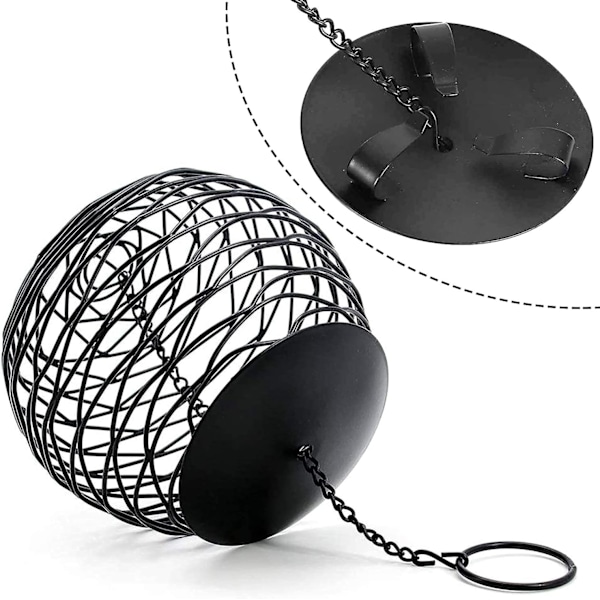 Klotformad fågelmatare, 13 cm diameter stor kapacitet för fettbollar, bröd, kex, metall