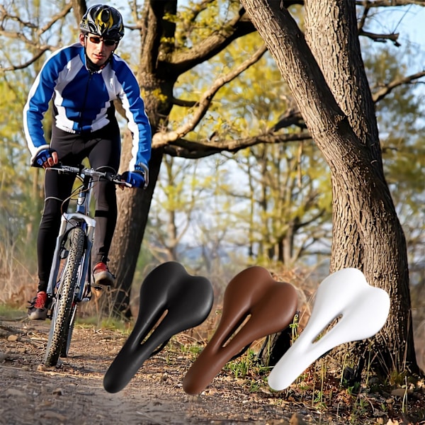 Andningsbar och bekväm färgglad cykelsadelkudde för fixie och racercykel (vit)