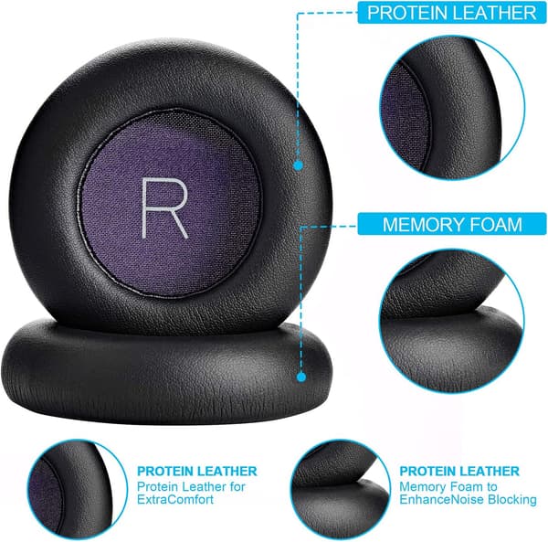 Ørepude Skum Pudebetræk til Plantronics Backbeat Pro Bluetooth Trådløse Støjreducerende Hovedtelefoner (Sort)