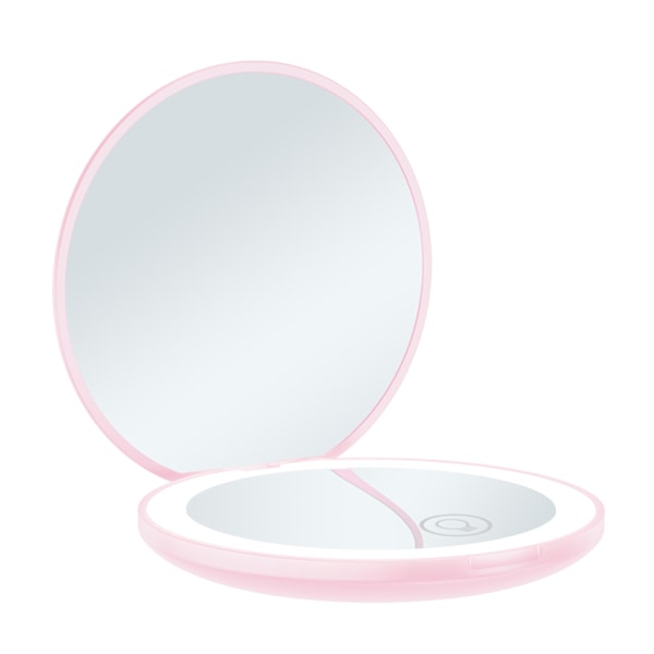 Travel Compact Mirror,1x/10x Magnifying Rechargeable Compact Mirror with 26 Lights,Small Adjustable Travel Makeup Mirror for Handbag,Gifts for Gir