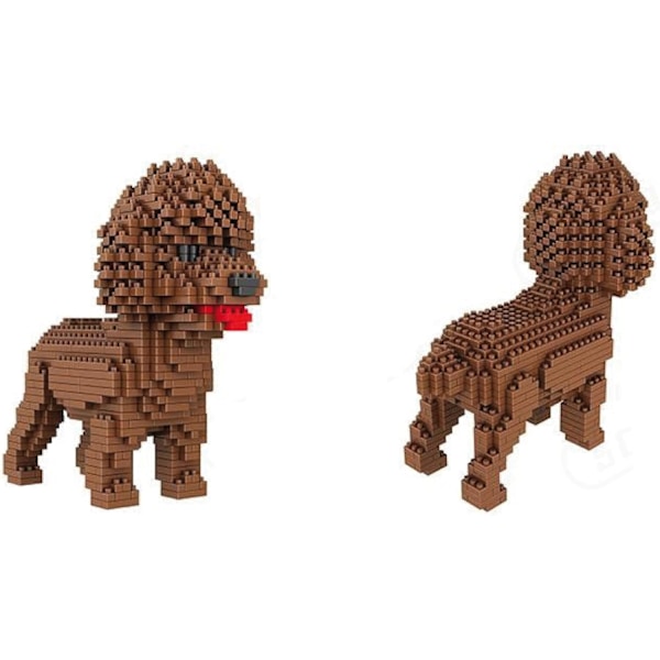 950 brikker. Puddel eller puddelhund. Figur å sette sammen med nanoblocks