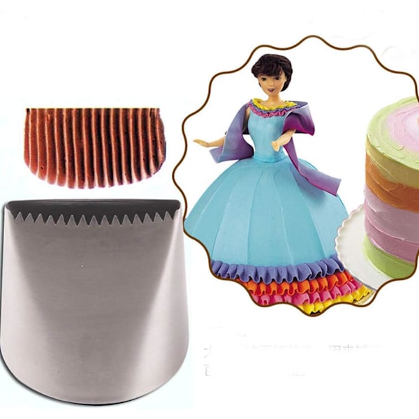 Kakepynttips, rustfritt stål dyser for kakeglasur, bakverk, fondant (stor)