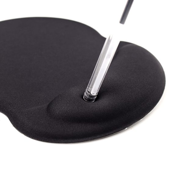 Svart ergonomisk musmatta med handledsstöd Gelstöd Smärtlindring med halkfri polyuretanbas Svart, marmorerad