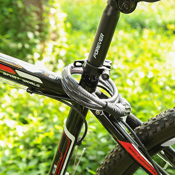 Cykellåskedjor, 4-siffrig kombination, utomhus stöldskydd cykelhänglås kedjor med cykelhållare, cykelkabellås 10 mm för cykel, motorcykel, lager,