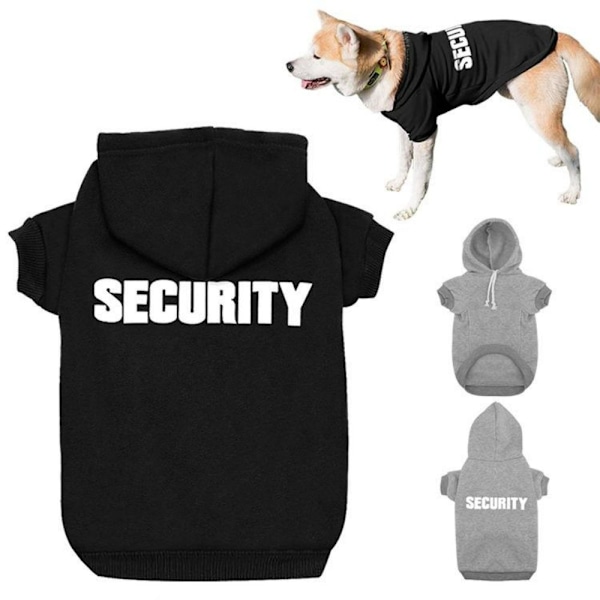 Hundkläder Hoodie, Säkerhetsprint, Husdjur Hundkläder Sweatshirt, Medium Valp Hund Katt Rock Black