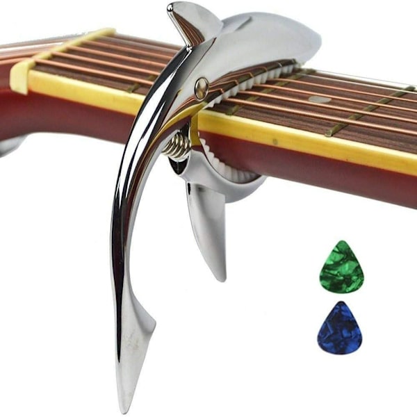Zink Alloy Gitarr Capo Haj Capo för Akustisk och Elektrisk Gitarr med Bra Handkänsla, Ingen Bandbrus och Hållbar Silver