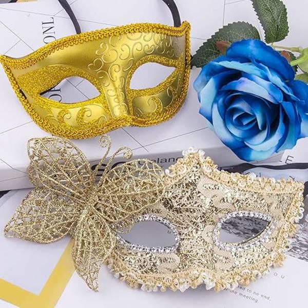 Venetiansk Mask Par Maskeraddräkt Mask Kvinnor Spets Venetiansk Mask för Kvinnor Män Maskeradfest
