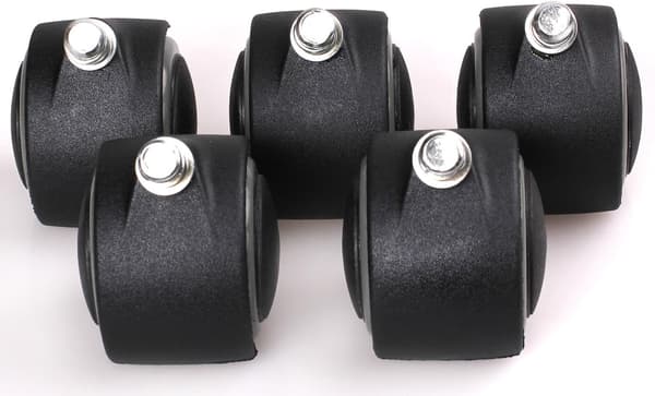 Sæt med 5 hårde gulvruller 11 mm - til kontorstole, 11/50 mm, Grå, KXD3200 Sort