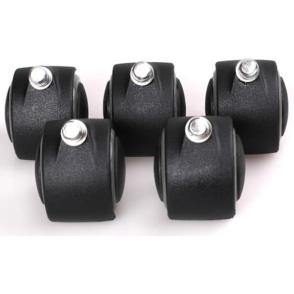 Sett med 5 harde gulvruller 11 mm - for kontorstoler, 11/50 mm, Grå, KXD3200 Svart