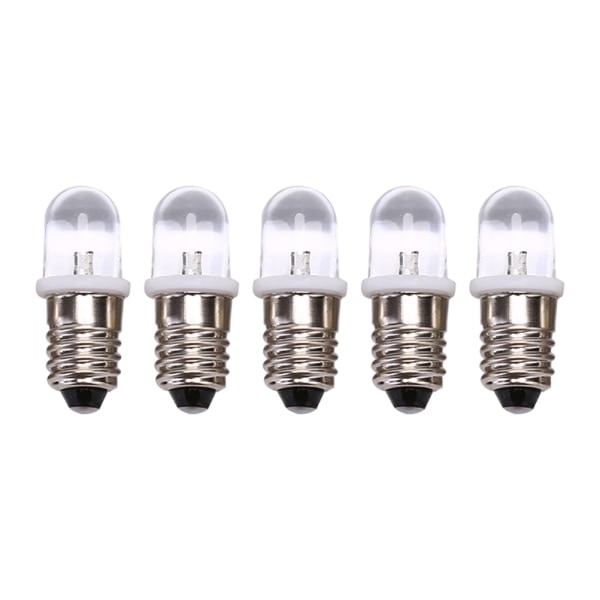 5 st E10 LED-lampor DC 3V 4.5V Instrumentlampa Indikatorlampa vit white DC3V