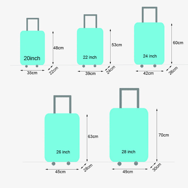 Rejsebagage Cover Elastisk Beskyttende Cover til 22-28 Tommer Kuffert (Send Gratis Bagagemærke) (M, Kort-Fly)