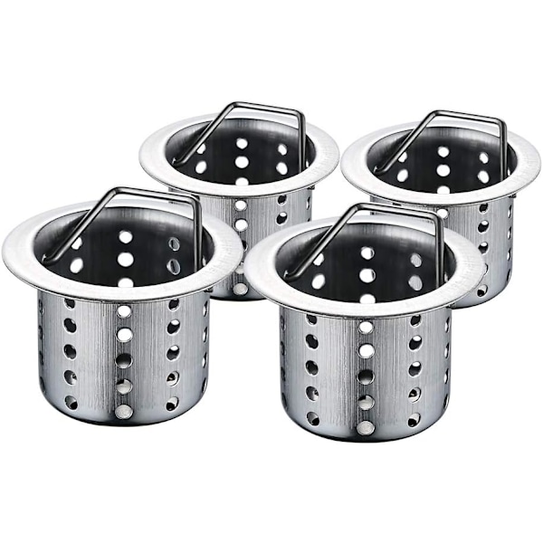 Badekarfilter (4 pakker), Badekarprop fra 3,5 cm til 4,6 cm, Hårfanger Stålfilter Dræn Hårfanger Rustfri til Badekar Vask