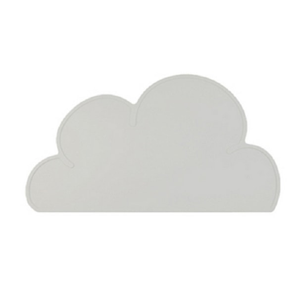 Children's placemat in waterproof and non-slip silicone in the shape of a cloud,taupe