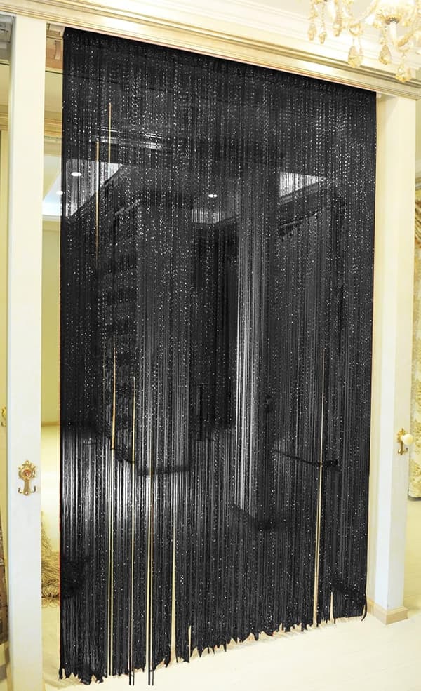 1*2m Sort Duggdråbe-Gardinstofpanel Perfekt som Fluenet