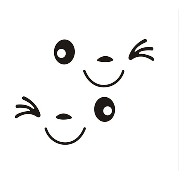 Bilspejl Stickers, Blinkende Smiley, Sjov, Sød og Glad (Sort)