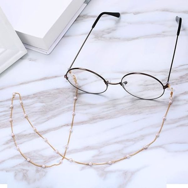 6 Brillerkjeder med flere alternativer - Elegante Brilleholdere med Perler - Brillesnor
