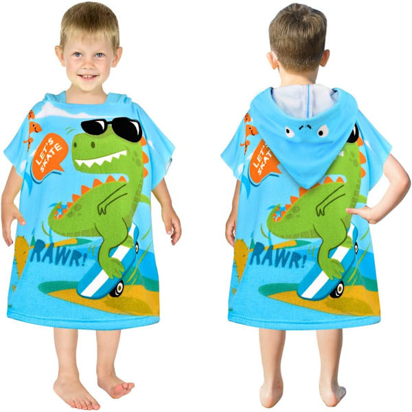 Barnens badponcho Dinosaurie badhandduk Strandhandduk Flickor badcape Pojkar Superabsorberande Snabbtorkande Huvad poncho Surf poncho Baby bad Utflykt