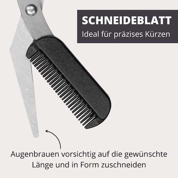 Øjenbrynssaks Trimmer Saks med Kam til Forkortning af Øjenbryn og Øjenvipper til Kvinder og Mænd - Øjenbrynssaks med Kam - Øjenbrynstrimmer