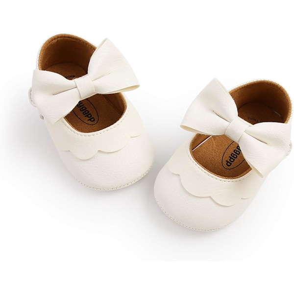 （12cm）Baby Newborn Slippers, Mjuka och bekväma läderskor för babyflickor, barns tofflor med halkfria gummisulor