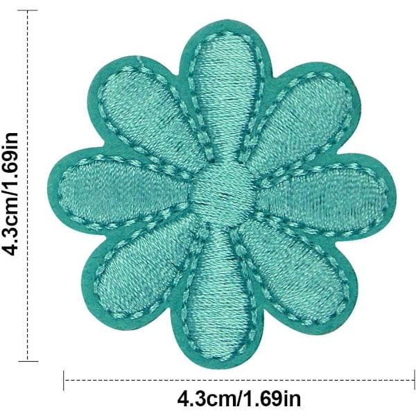 30 stk. Broderi-lapper Jern-på Sy-på Lap, Blomst Lap Sticker Sy På Jern På Lap, Broderet Badge Applique Lap til Tøj Jeans Hat B