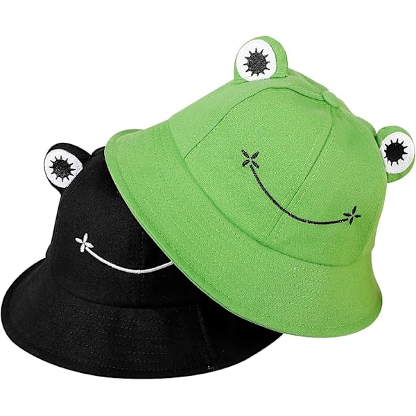 2 Stycken Grod-Bob Hatt Vuxen Grod-Bucket Hatt Grod-Bomull Sommar Fiskehatt Damhatt Bomull Solhatt för Kvinnor