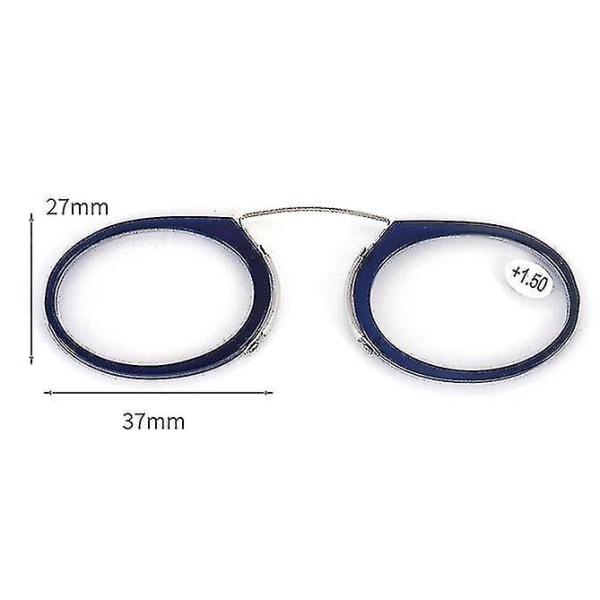 Bärbara Läsglasögon med Näsgrepp för Män och Kvinnor, Läsbrillor utan Bågar, 1.0 1.5 2.0 2.5 3.0 3.5 300 degree blue