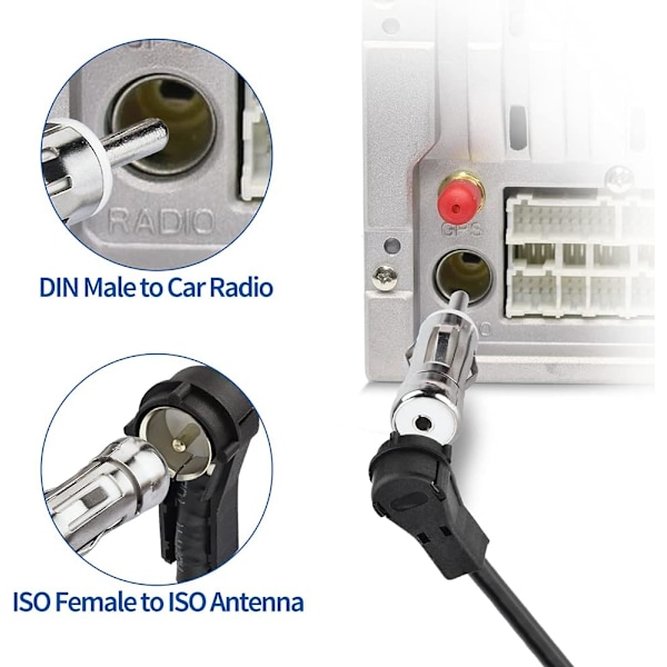 Bilradio Antenne Adapter DIN Han ISO Hun Bilantenne FM/AM Radio Antenne Adapter Bilradio Adapter 5 stk til Blaupunkt FM Radio Tuner