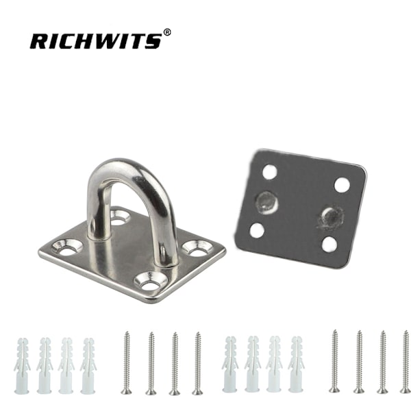 Øjeplader i rustfrit stål, Heavy Duty Parasol Sejl Hardware Kit til Parasol Fastgørelsestilbehør Svingstol Hængende Hardware, L*w*h: 30*35mm*21mm (M4)