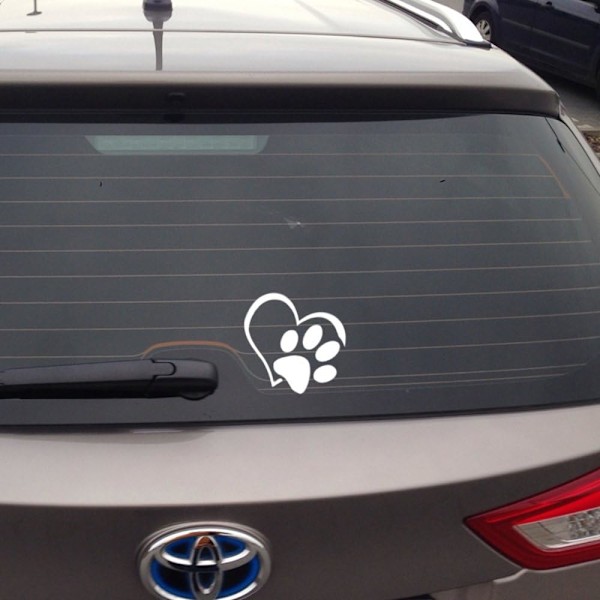 Bilsticker, Pote-stickers med hjerte til biler, vaskbar. Sort