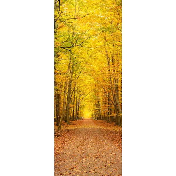 Dørklistermærke (Gule Blade) 3D Effekt til Vægdækning Stue Køkken Soveværelse Badeværelse Tapet 77X200cm